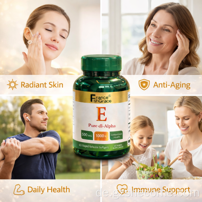 Shecome Vitamin E Softgels unterstützen die Gesundheit des Immunsystems